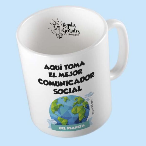 mug pocillo taza mejor comunicador social del planeta regalo para hombre comunicador social