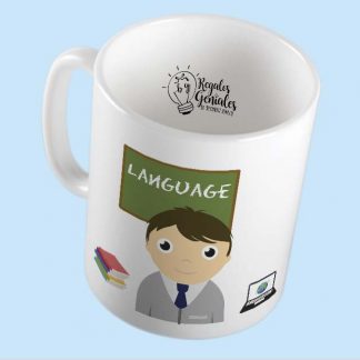 mug pocillo taza mejor profesor de idiomas del planeta regalo para hombre profesor idiomas