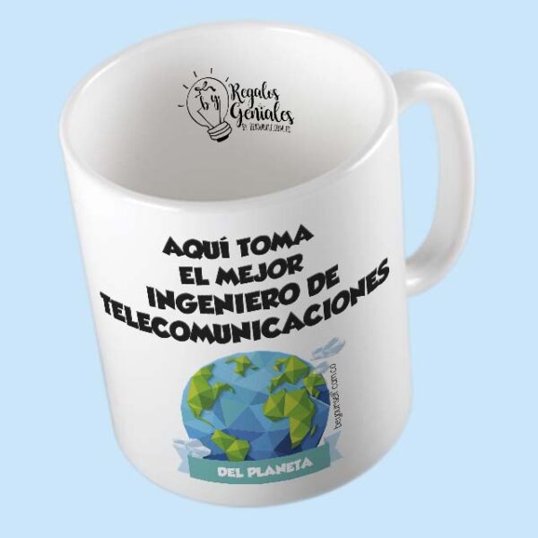 mug pocillo taza mejor ingeniero de telecomunicaciones del planeta regalo para hombre ingeniero telecomunicaciones