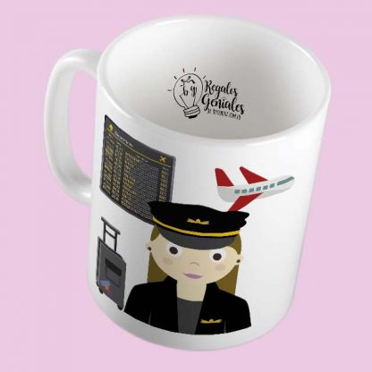 mug pocillo taza mejor piloto mujer del planeta regalo mujer piloto