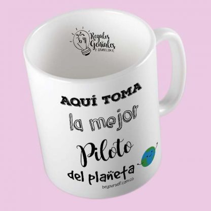 mug pocillo taza mejor piloto mujer del planeta regalo mujer piloto