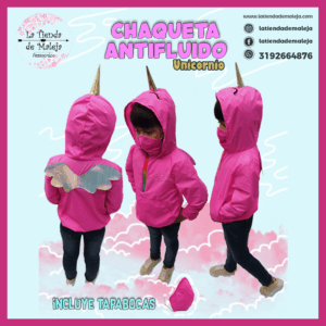 Chaqueta unicornio antifluido protección para niños y niñas